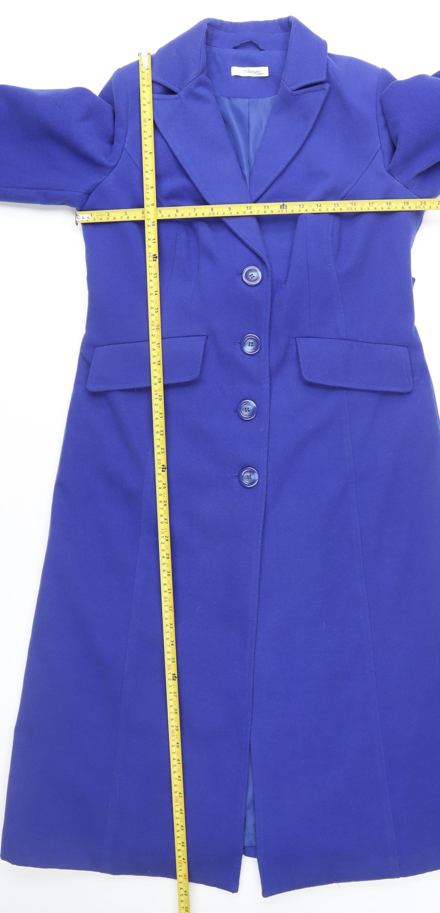 Womens UK Size 14 Changes By Together Blue Overcoat