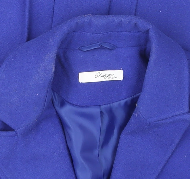 Womens UK Size 14 Changes By Together Blue Overcoat