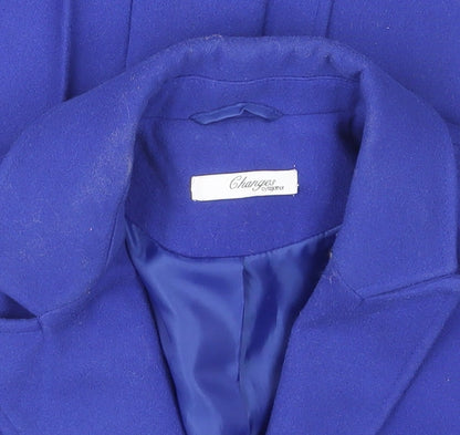 Womens UK Size 14 Changes By Together Blue Overcoat