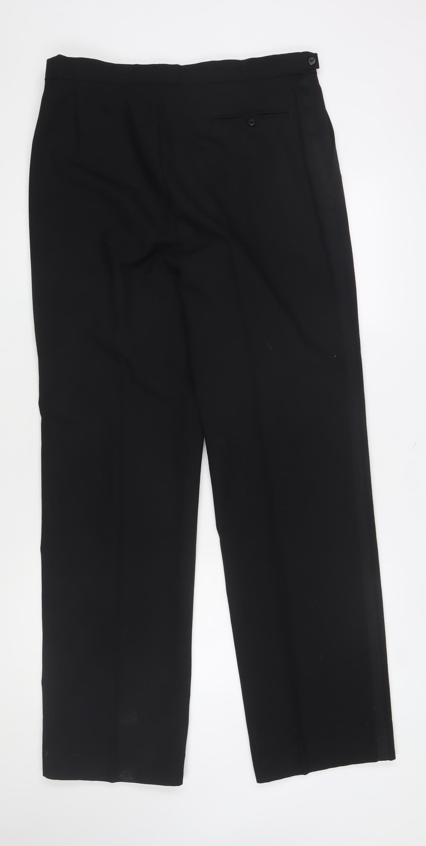 Marks and Spencer St Michael Men's Black Wool Blend Dress Trousers 34W 33L Classic Fit