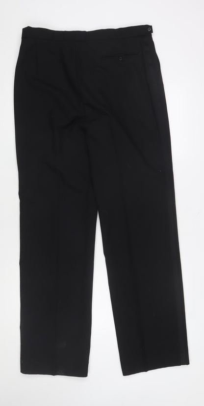 Marks and Spencer St Michael Men's Black Wool Blend Dress Trousers 34W 33L Classic Fit