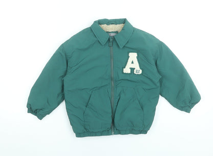 Boys UK Size 3-4 Years NEXT Green Bomber Jacket