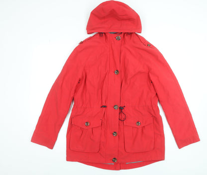 Womens UK Size 12 Marks and Spencer Red Parka Coat