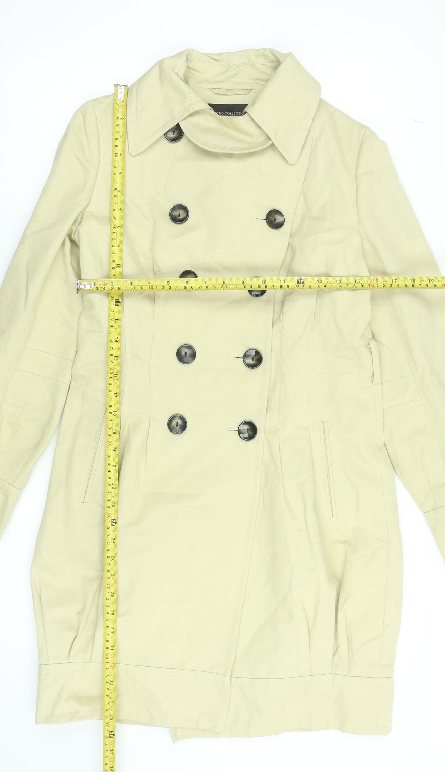 Womens UK Size 10 Marks and Spencer Beige Trench Coat