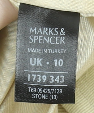 Womens UK Size 10 Marks and Spencer Beige Trench Coat