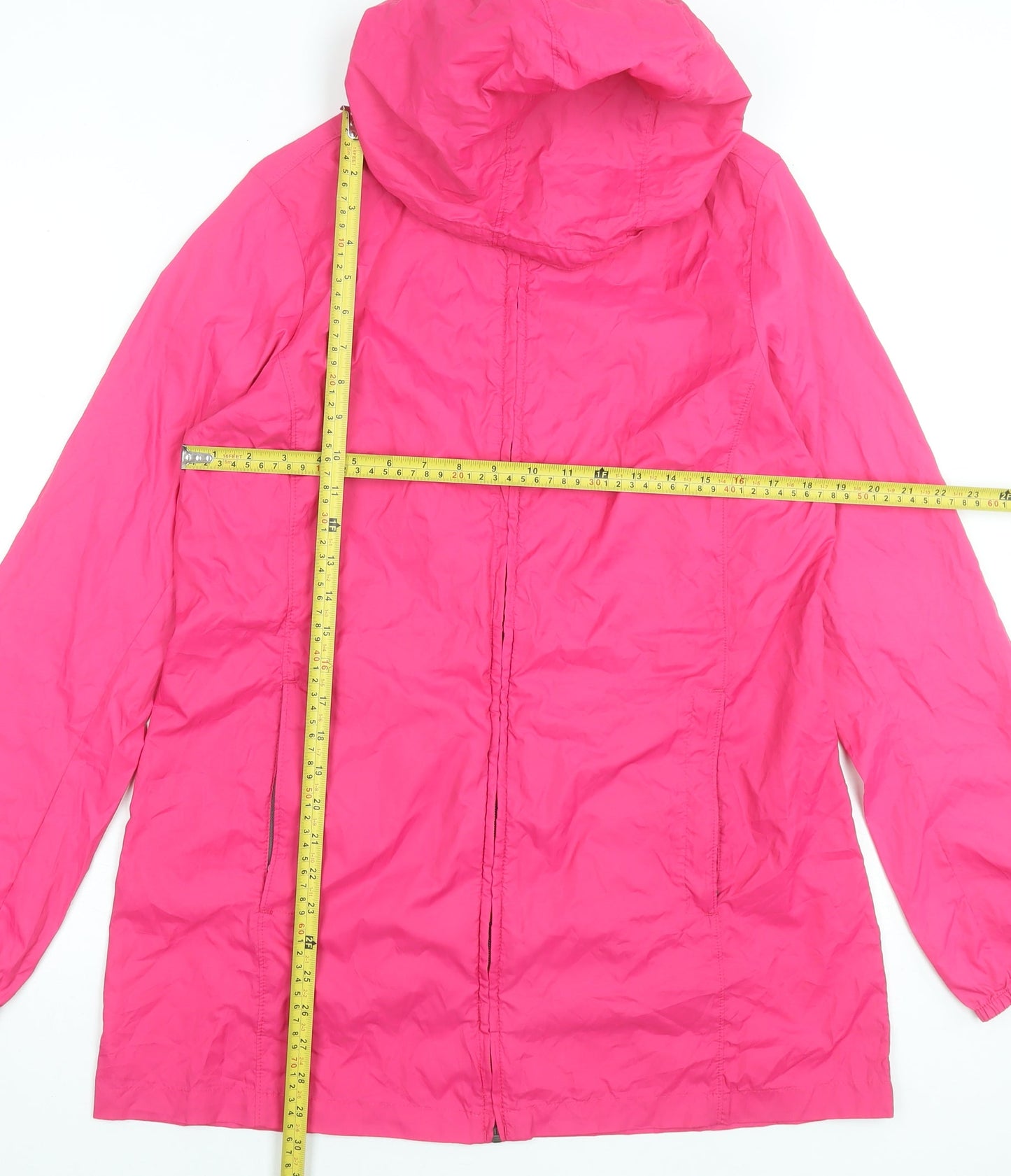 Womens UK Size M Lands' End Pink Rain Coat