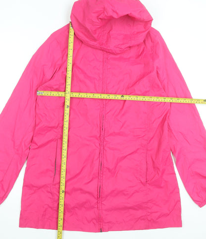 Womens UK Size M Lands' End Pink Rain Coat