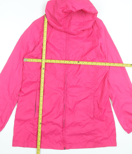 Womens UK Size M Lands' End Pink Rain Coat
