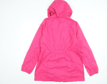 Womens UK Size M Lands' End Pink Rain Coat