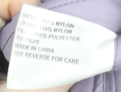 Michael Kors Women's Blue Hooded Packable Long Puffer Coat L