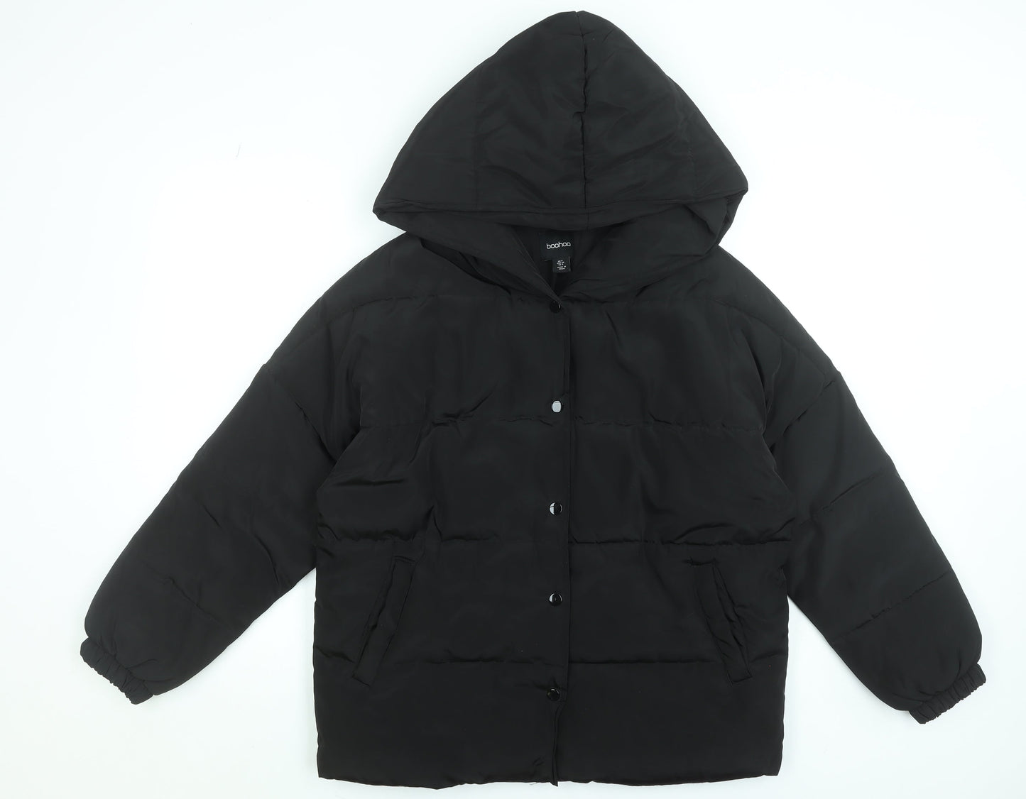 Womens UK Size 8 Boohoo Black Puffer Jacket