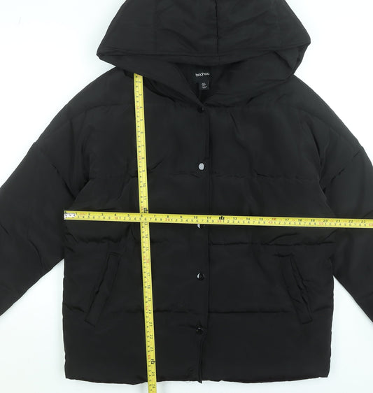 Womens UK Size 8 Boohoo Black Puffer Jacket