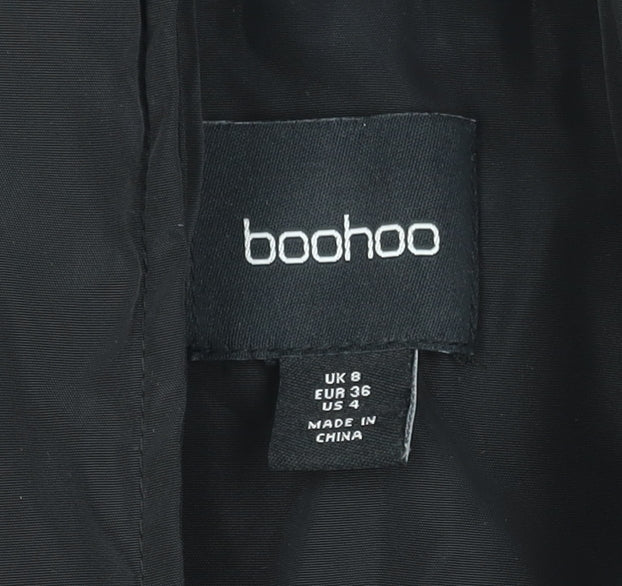Womens UK Size 8 Boohoo Black Puffer Jacket