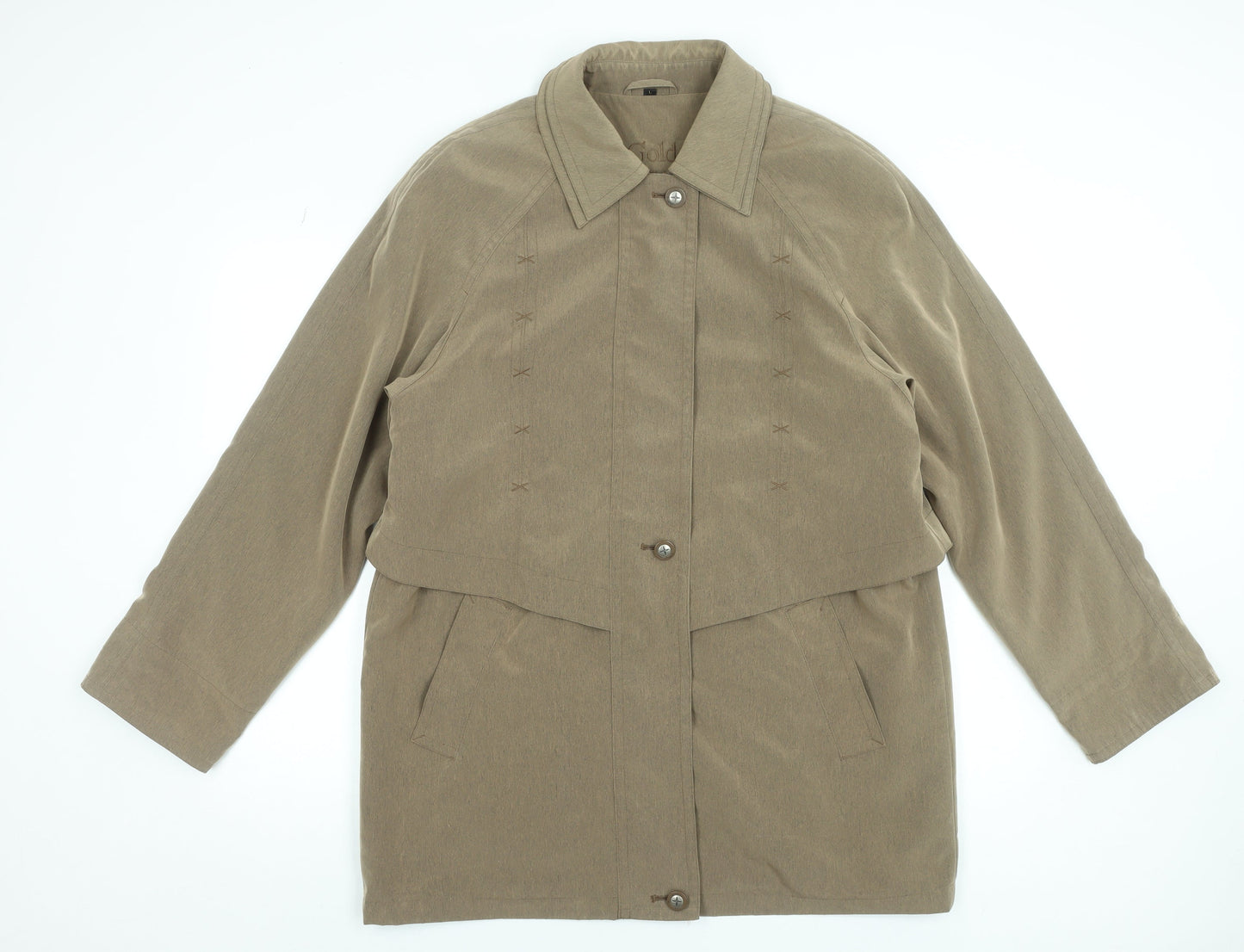 Womens UK Size L Gold by Telemac Beige Overcoat