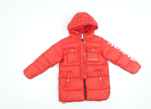 Boys UK Size 4 Years Richmond Sport Red Puffer Jacket