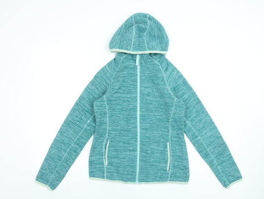 Mountain Warehouse Women’s Blue Hooded Fleece Jacket Size 8