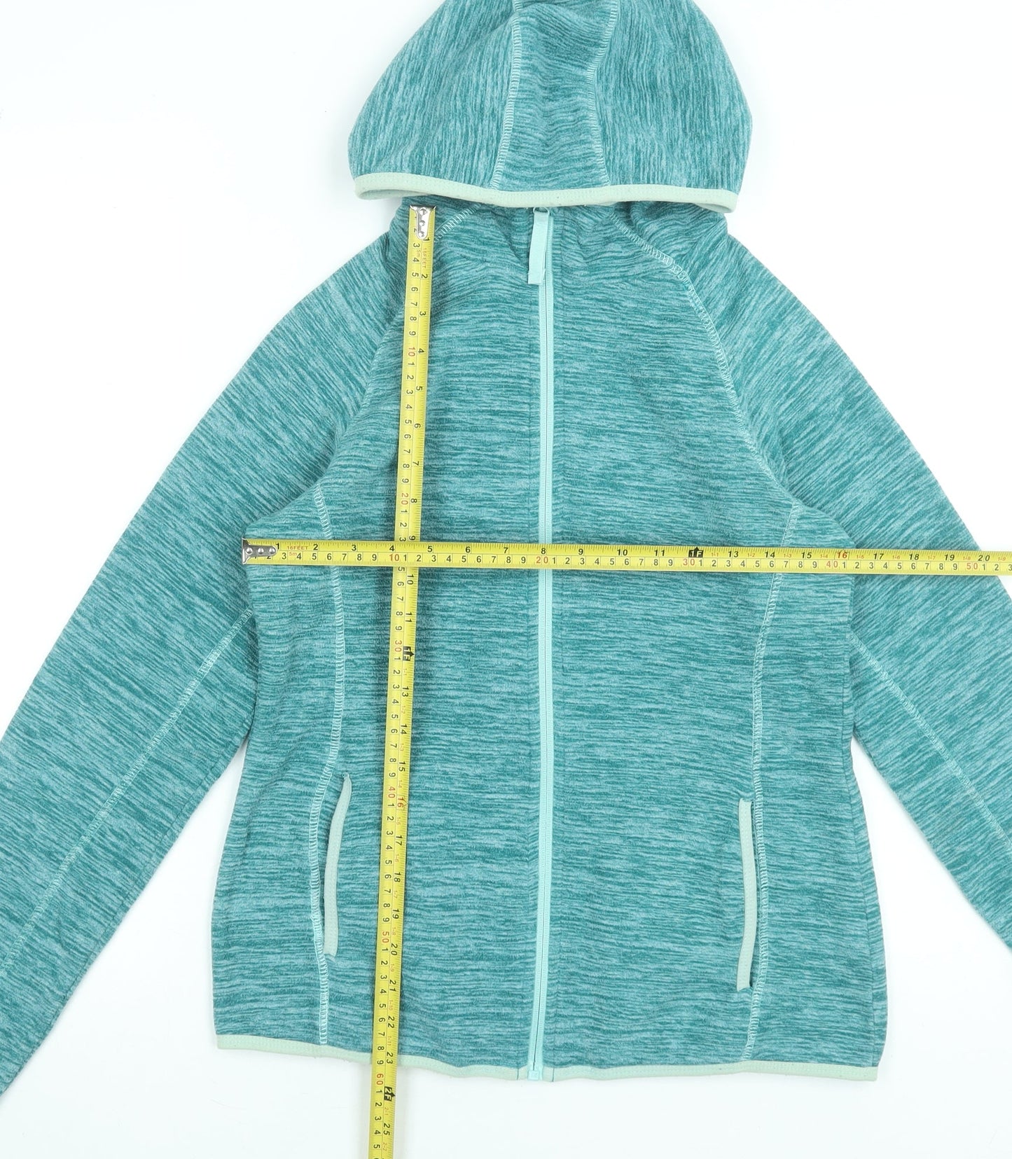 Mountain Warehouse Women’s Blue Hooded Fleece Jacket Size 8