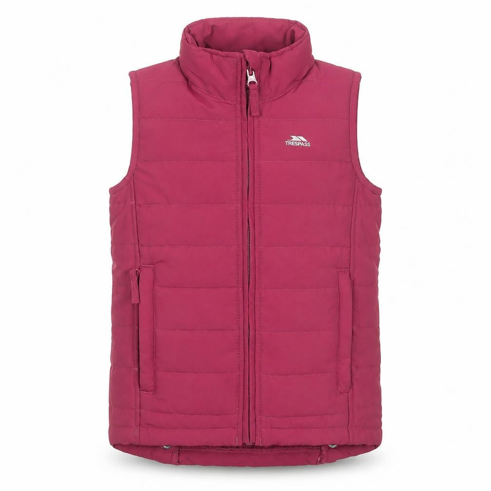 Trespass Girls Pink Puffer Waistcoat 5-6 Years Quilted Lined Zip Jacket
