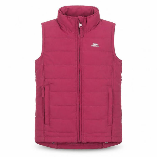 Trespass Girls Pink Puffer Waistcoat 5-6 Years Quilted Lined Zip Jacket