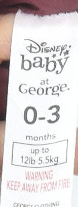 Disney Baby at George Red Quilted Mickey Mouse Hooded Puffer Waistcoat 0-3 Months