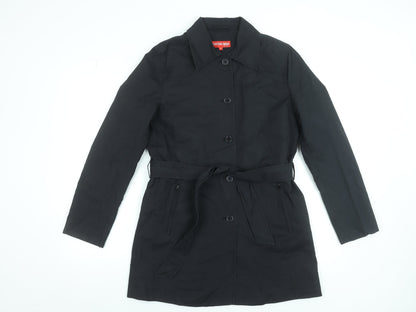 Womens UK Size 10 Review Black Trench Coat