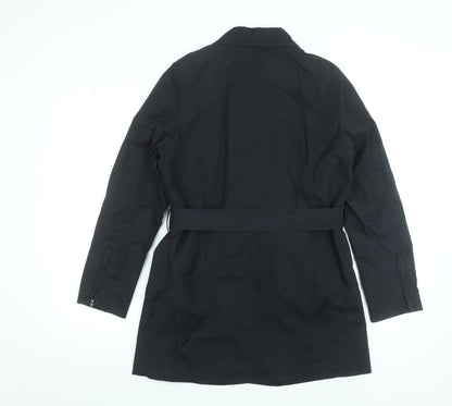 Womens UK Size 10 Review Black Trench Coat