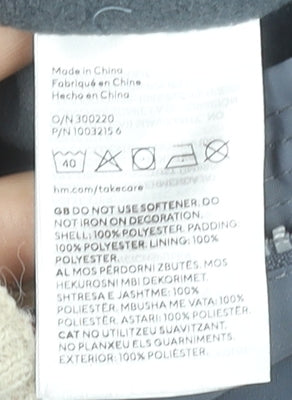 H&M Unisex Baby Grey Hooded Snowsuit 3-6 Months Winter Padded Zip