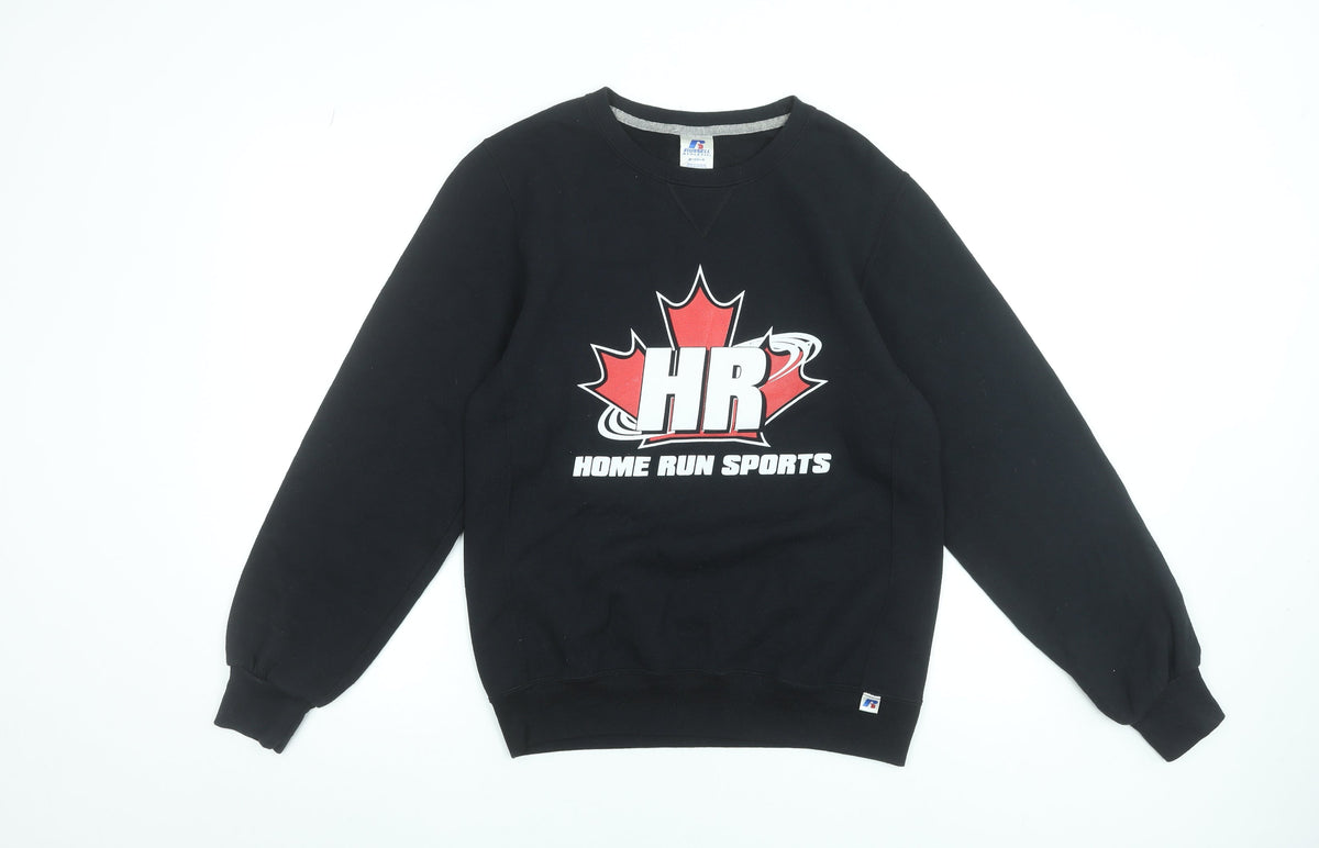 Mens UK Size S Russell Athletic Black Pullover Sweatshirt