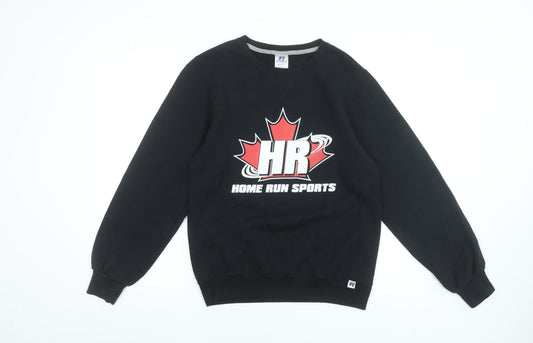 Mens UK Size S Russell Athletic Black Pullover Sweatshirt