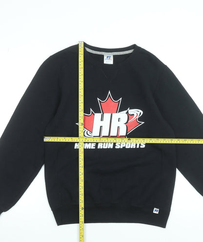 Mens UK Size S Russell Athletic Black Pullover Sweatshirt