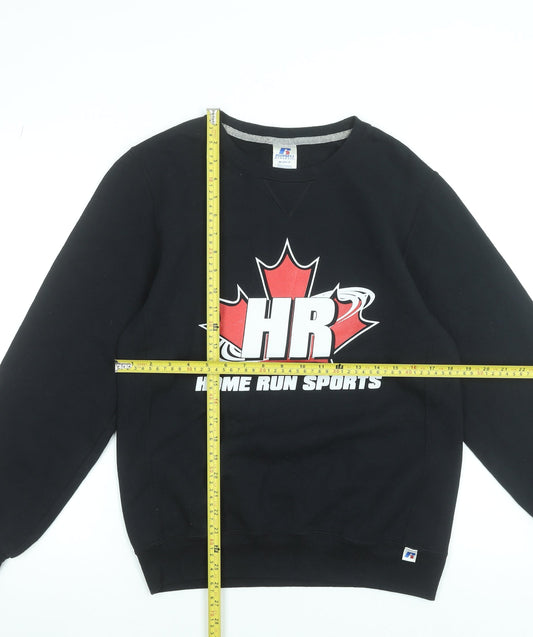 Mens UK Size S Russell Athletic Black Pullover Sweatshirt