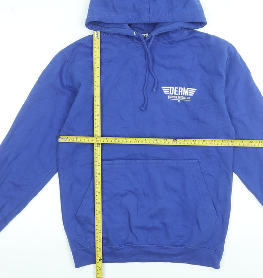 Mens UK Size S Just Hoods by AWDis Blue Pullover Hoodie
