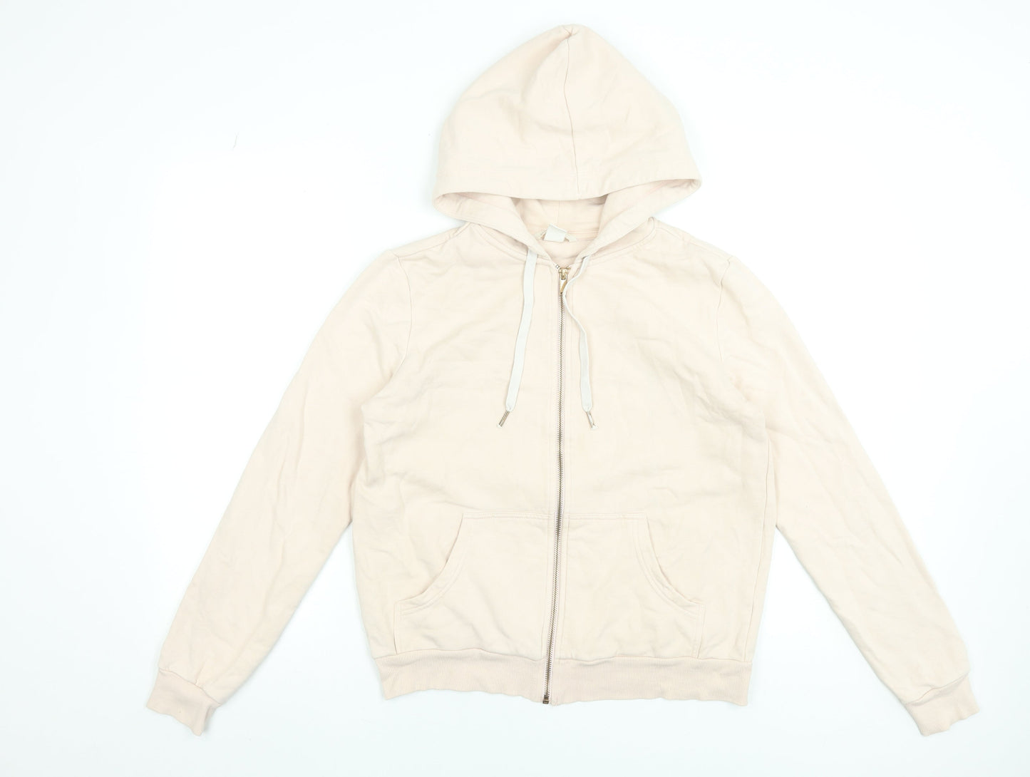 Womens UK Size S H&M Beige Full Zip Hoodie