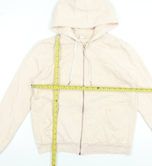 Womens UK Size S H&M Beige Full Zip Hoodie