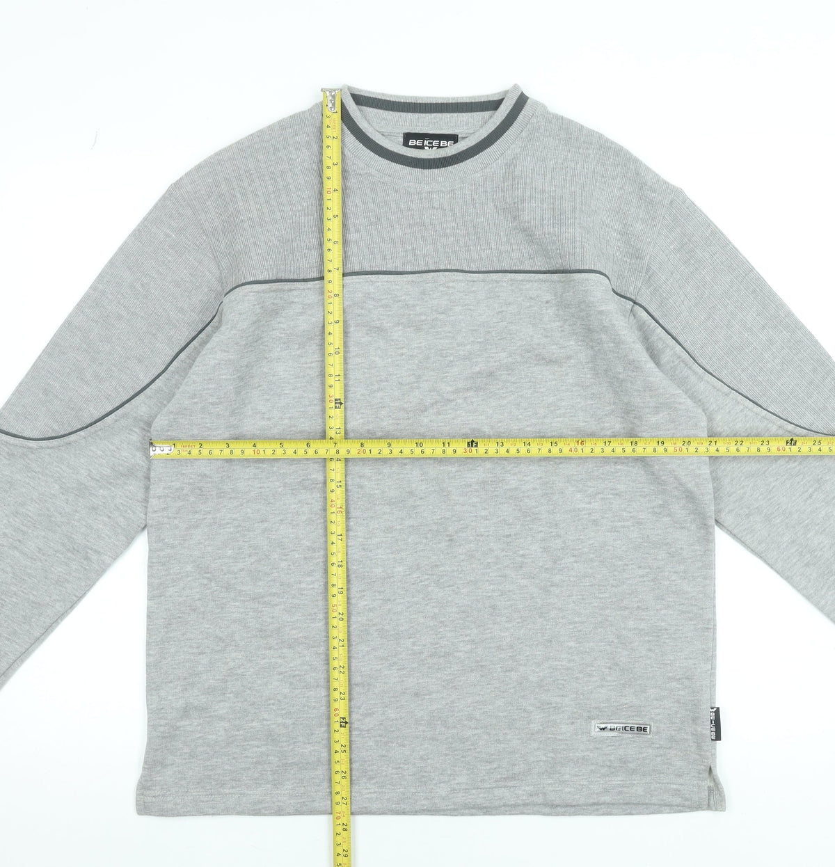 Mens UK Size M BE ICE BE Grey Pullover Sweatshirt