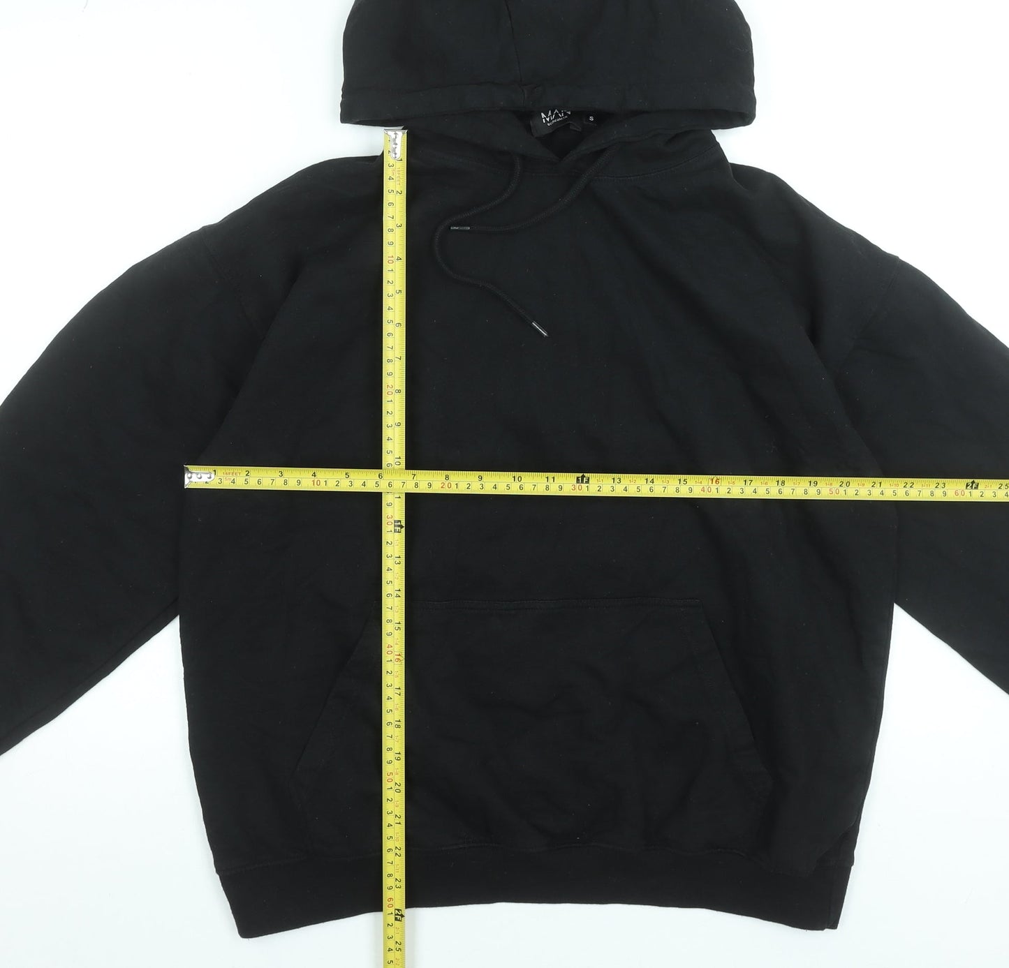 Mens UK Size S boohooMAN Black Pullover Hoodie