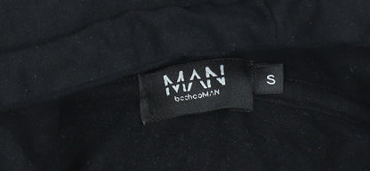 Mens UK Size S boohooMAN Black Pullover Hoodie