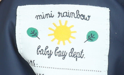 Mini Rainbow Boys Blue Hooded Puffer Jacket 18-24 Months Waterproof Lined