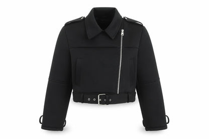 Womens UK Size 8 ASOS DESIGN Black Biker Coat