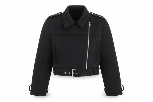 Womens UK Size 8 ASOS DESIGN Black Biker Coat