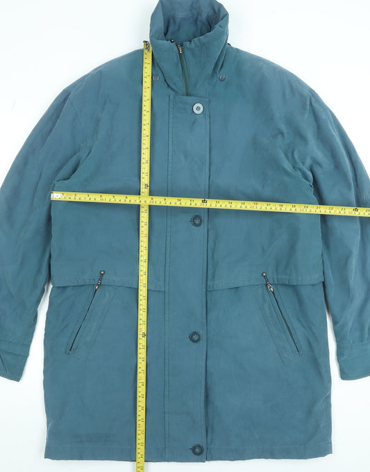 Womens UK Size M Outer Layer Blue Parka Coat