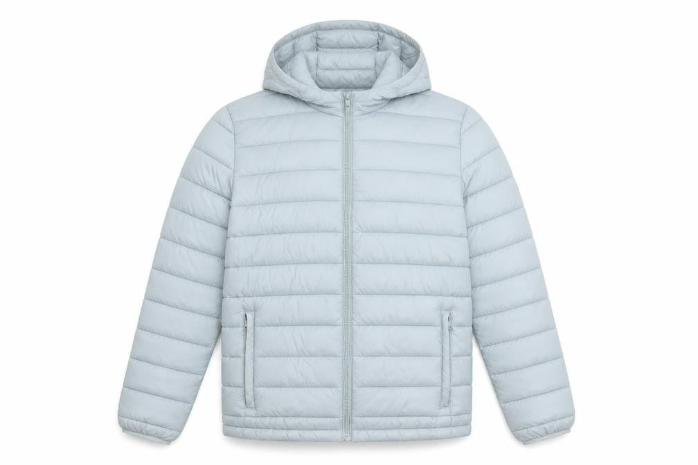 SoulCal Men's Grey Small Puffer Jacket Hooded Lightweight Nylon