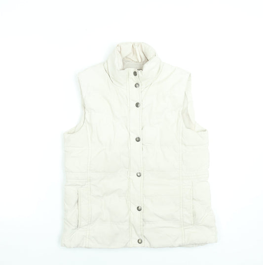 Cherokee Women’s Ivory Puffer Waistcoat Gilet Size 12 Polyester