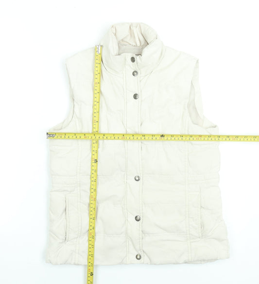 Cherokee Women’s Ivory Puffer Waistcoat Gilet Size 12 Polyester