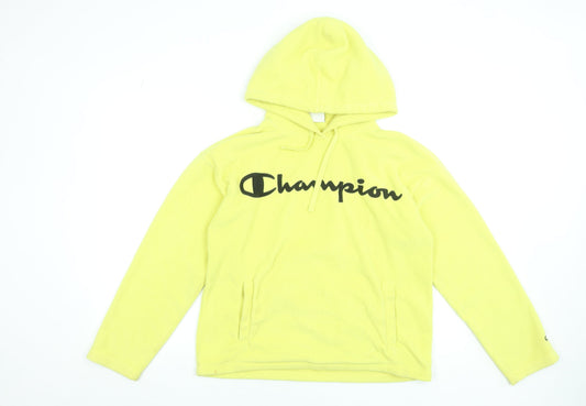 Mens UK Size M Champion Yellow Pullover Hoodie
