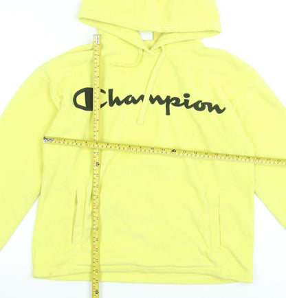 Mens UK Size M Champion Yellow Pullover Hoodie