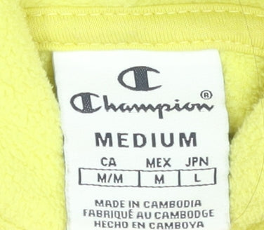 Mens UK Size M Champion Yellow Pullover Hoodie