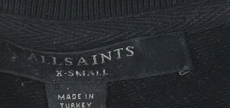 Womens UK Size XS AllSaints Black Pullover Sweatshirt
