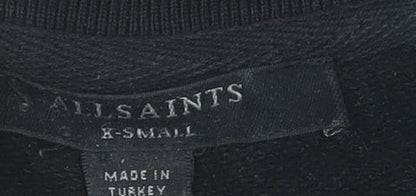 Womens UK Size XS AllSaints Black Pullover Sweatshirt