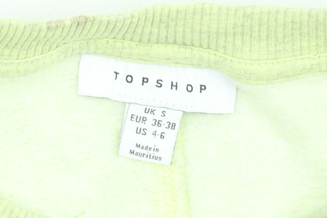 Womens UK Size S Topshop Green Pullover Sweatshirt